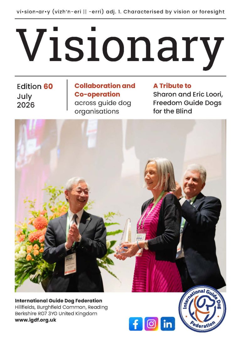 Cover of July 2026 Visionary magazine with Christine Baroni Pretsch receiving the Ken Lord award